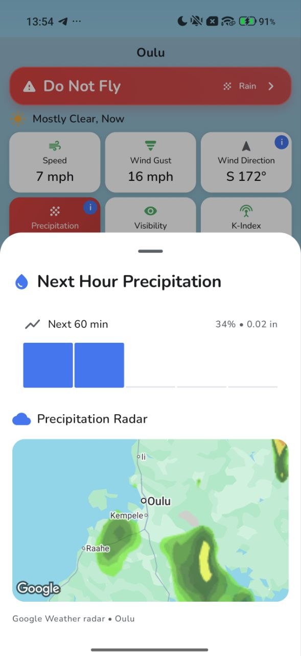 Weather4Fly Android app screen 9